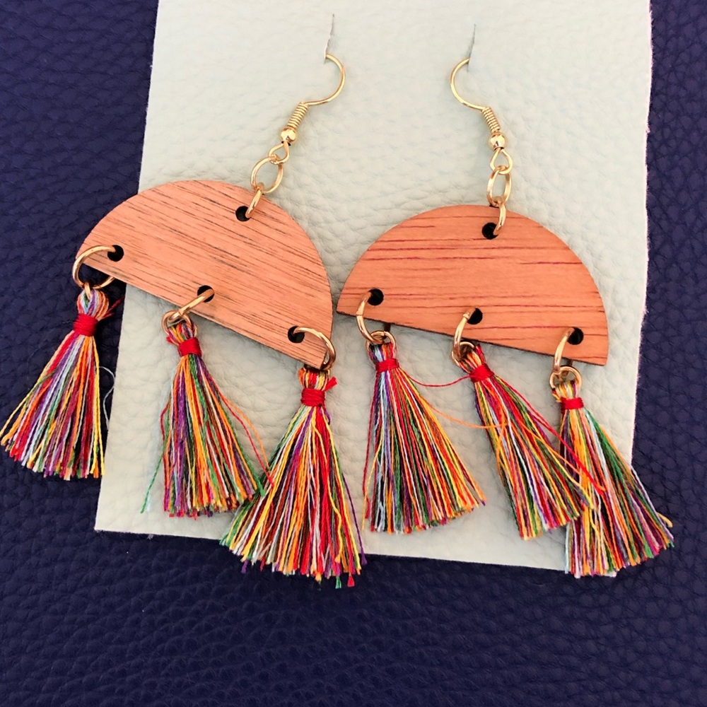 Rainbow Tassel Earrings